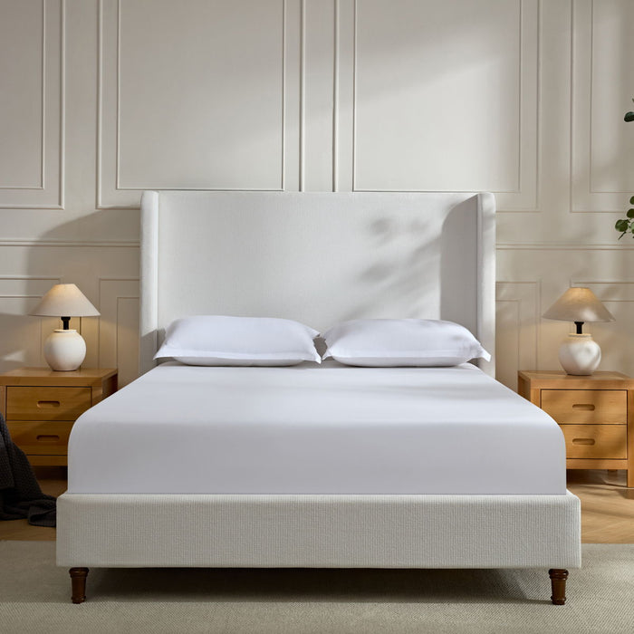 Harper - Tall Headboard Upholstered Bed / High Headboard / Elegant Simplicity / No Box Spring Needed