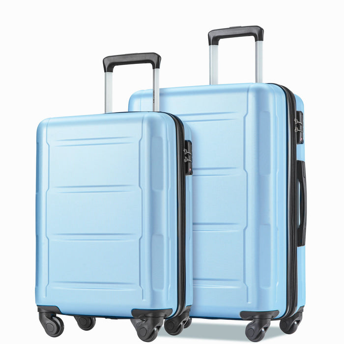 Expanable Spinner Wheel 2 Piece Luggage Set ABS Lightweight Suitcase With Tsa Lock 20" / 24"