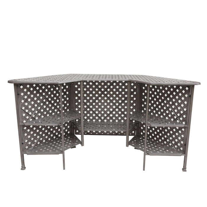 Cast Alumnim Weave Pattern Party Bar Table A - Gray