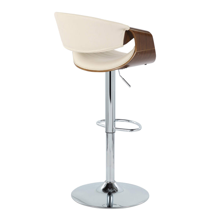 Symphony - Mid Century Modern Adjustable Barstool With Swivel With Oval Footrest (Set of 2)