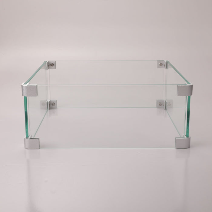 Glass Wind Gurad Square Glass Windshield For Fire Table