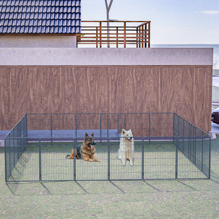 Dog Pens Outdoor Height Foldable Panels Heavy Duty Metal Portable Dog Playpen Indoor Anti Rust Exercise Dog Fence With Doors For Pets Play Pen For RV Camping Yard