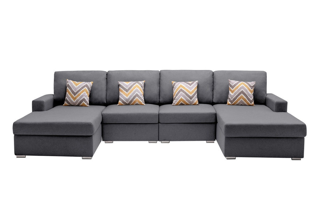 Nolan - 4 Piece Reversible Sectional Sofa Chaise With Interchangeable Legs