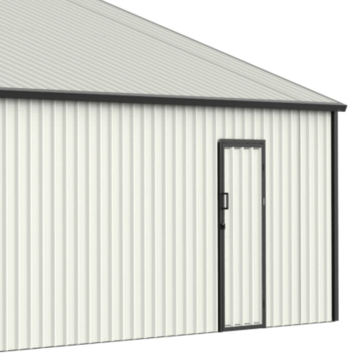 Double Garage Metal Shed With Side Entry Door - White