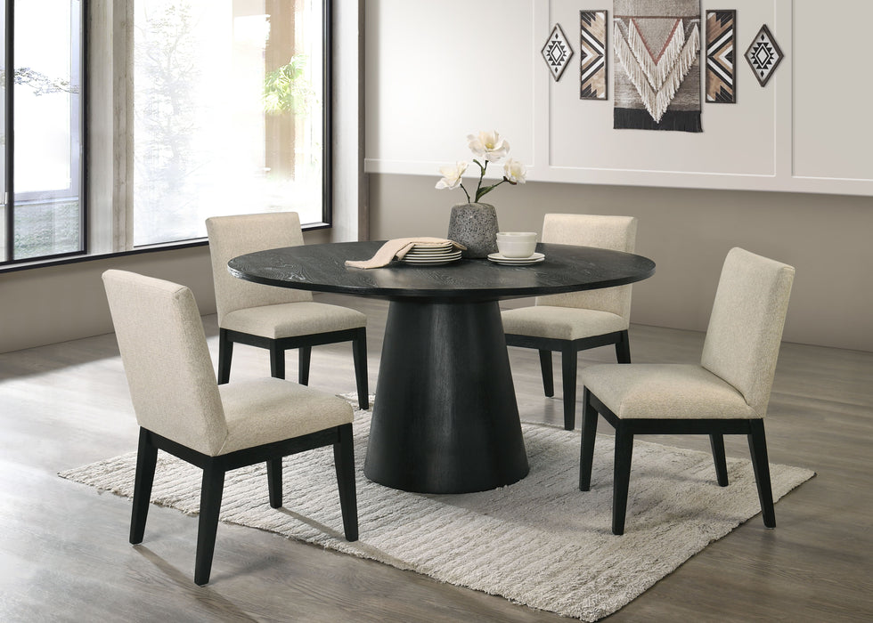 Froja - Manufactured Wood Round Dining Table - Black