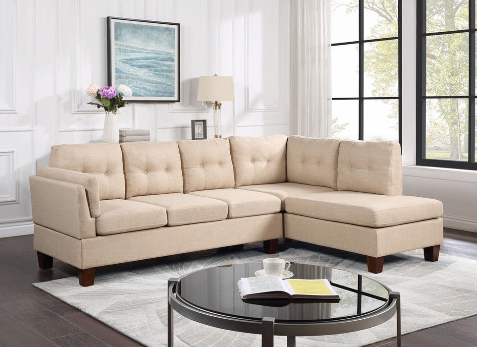 Dalia - Linen Modern Sectional Sofa With Right Facing Chaise