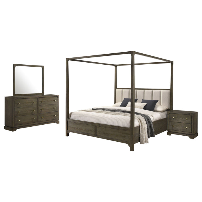 Gran Park - 4 Piece California King Bedroom Set - Dark Cocoa