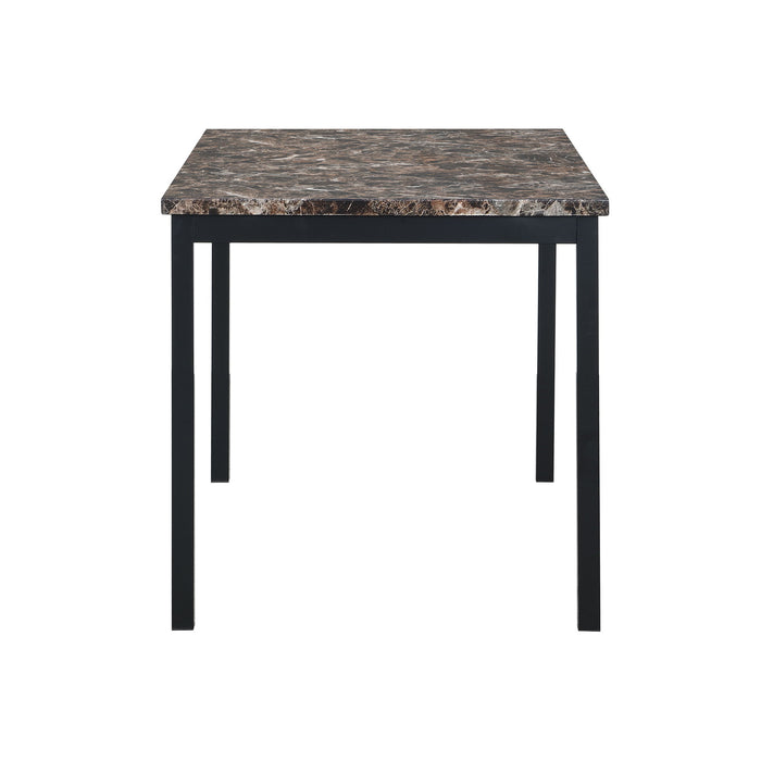 Faux Marble Top With Metal Frame Dinette Table - Black