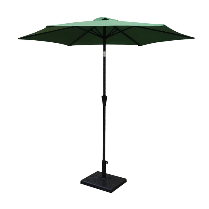 8.8' Outdoor Aluminum Patio Umbrella With 42 Pound Square Resin Umbrella Base