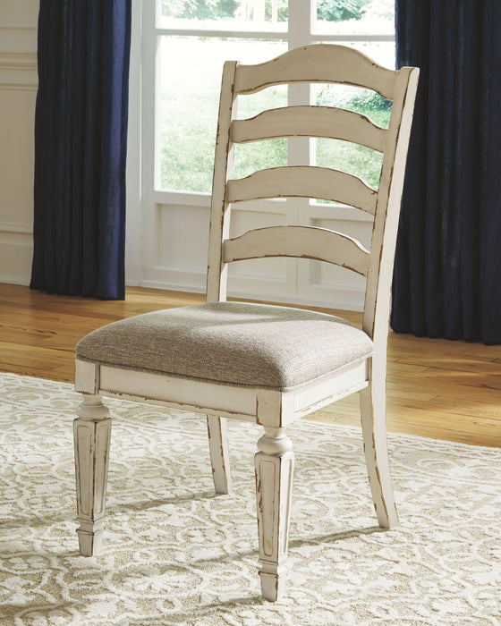 Realyn - Chipped White - Dining Uph Side Chair (conjunto de 2) - Ladderback