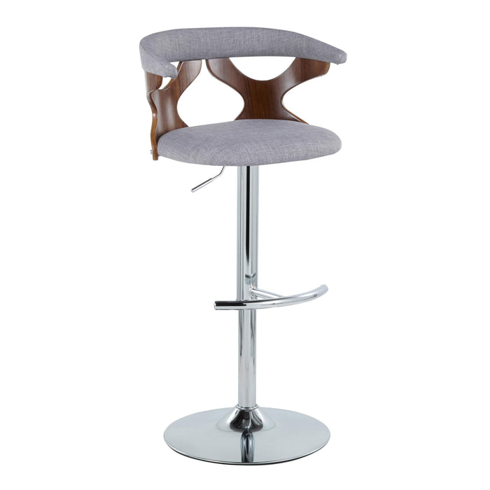 Gardenia - Mid Century Modern Adjustable Barstool With Swivel With Rounded T Footrest (Set of 2)