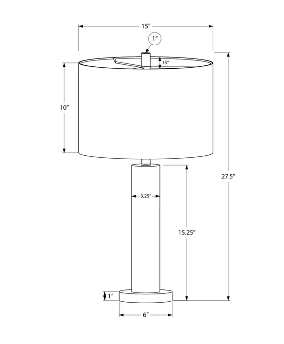 Lighting, Table Lamp, Nickel Metal, Contemporary - Silver