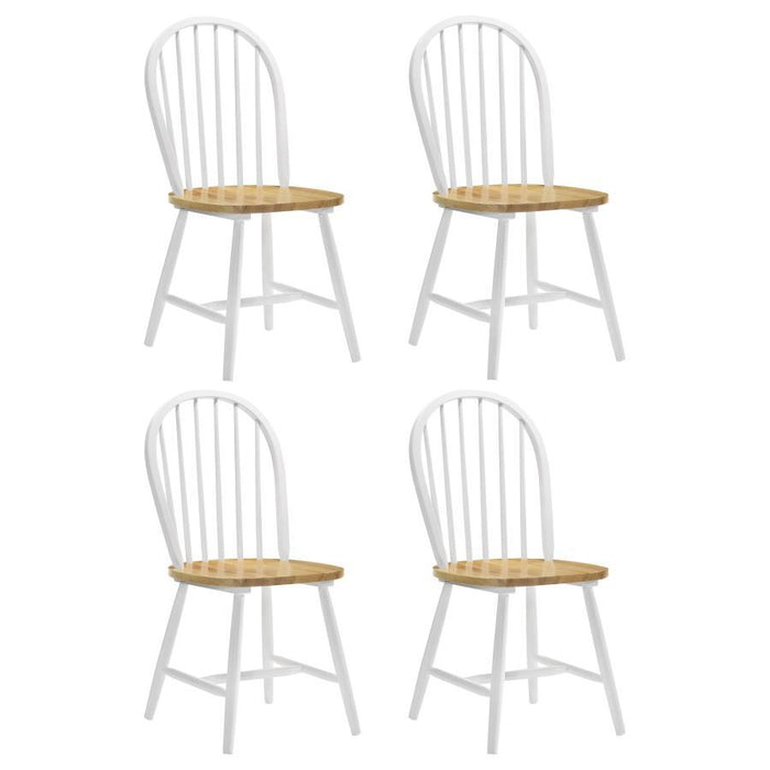 Cinder - Windsor Side Chairs (Set of 4) - Natural Brown And White