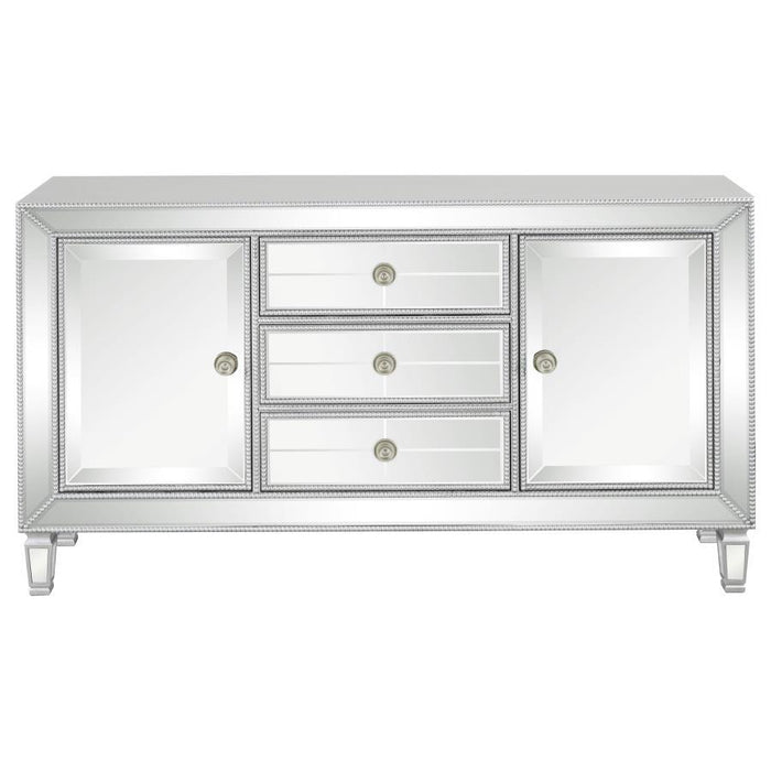 Leticia - Gabinete decorativo de 3 cajones - Plata perla