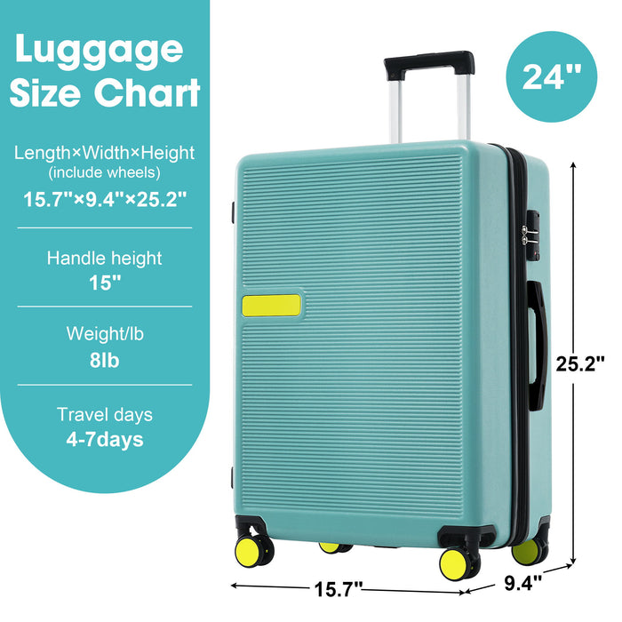 Contrast Color Hardshell Luggage 24" Expandable Spinner Suitcase With Tsa Lock Lightweight