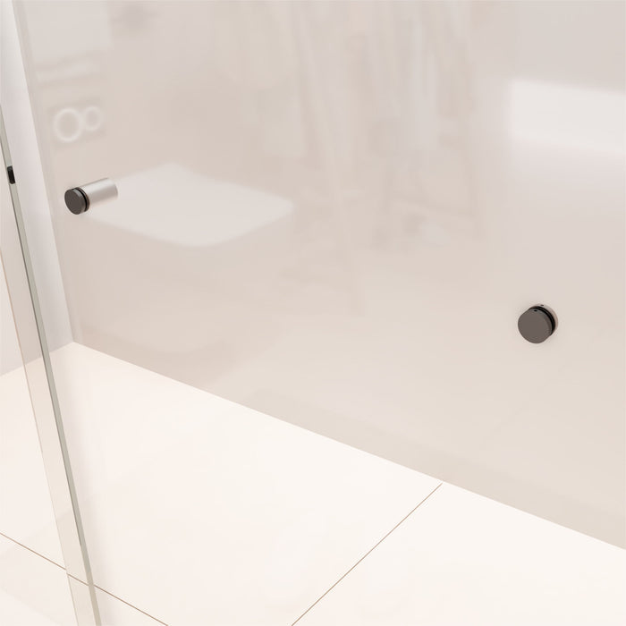 Semi-Frameless Double Sliding Shower Door, Bypass Shower Door, 1 / 4" (6Mm) Thick SGCC Tempered Glass Door