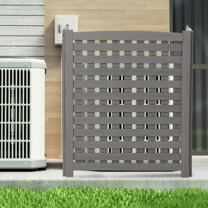 Air Conditioner Fence Screen Outside, Cedar Privacy Fence 3 Panels To Hide Ac & Trash Enclosure