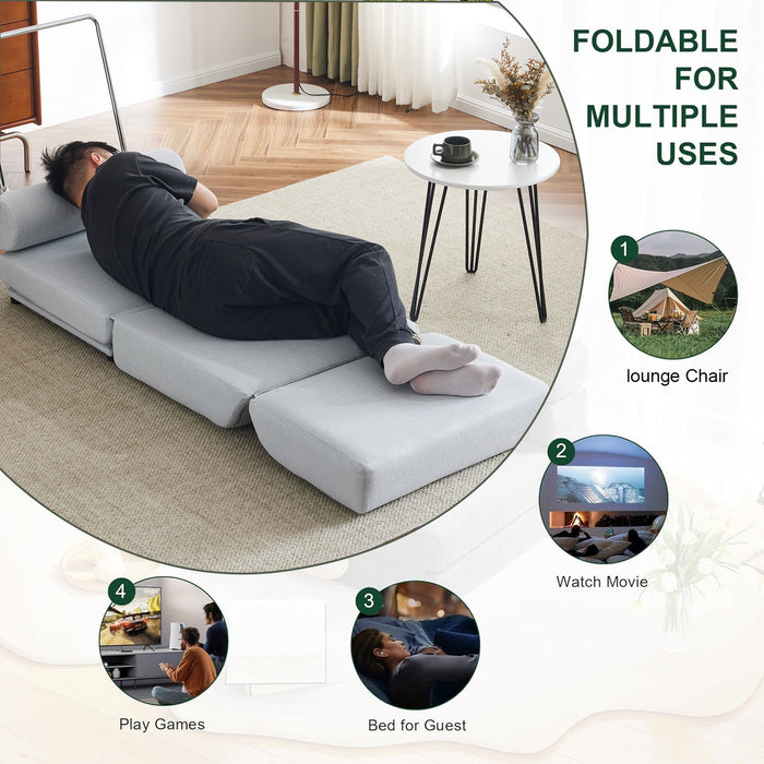 Single Sofa Chair Foldable Single Sofa Bed With Pillow, Portable Foldable Sofa Bed, Leisure Sofa Chair, Easy To Store, Made Of Breathable And Wearable Linen