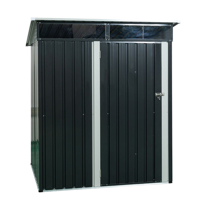 Tc53Bl Outdoor Metal Storage Shed Transparent Plate - Black