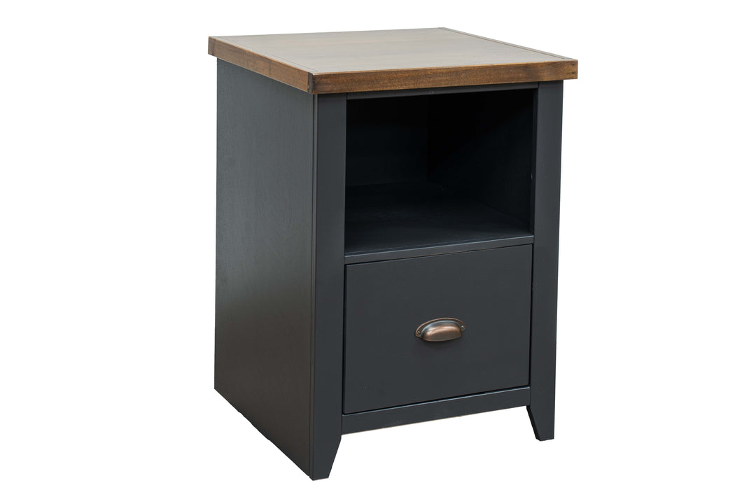 Essex - 22" 1-Drawer File - Black And Whiskey