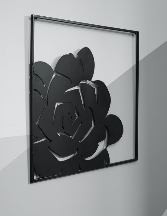 Ellyse - Negro - Decoración de pared - Diseño de flores