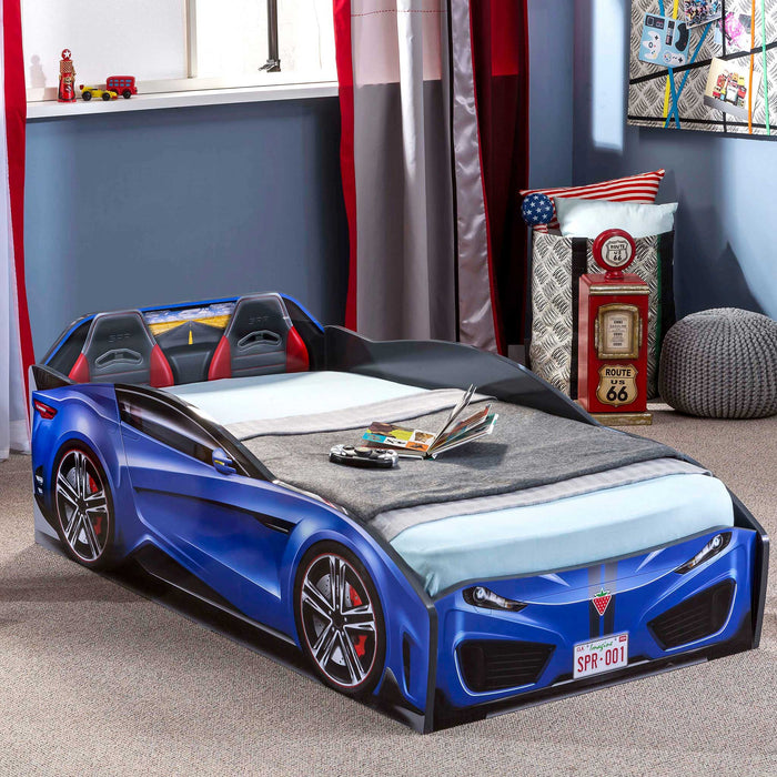 Spyder - Toddler Race Car Bed - Blue