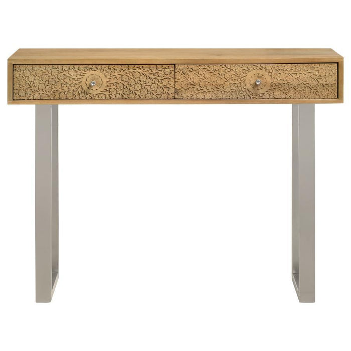 Draco - Console Table With Hand Carved Drawers - Natural