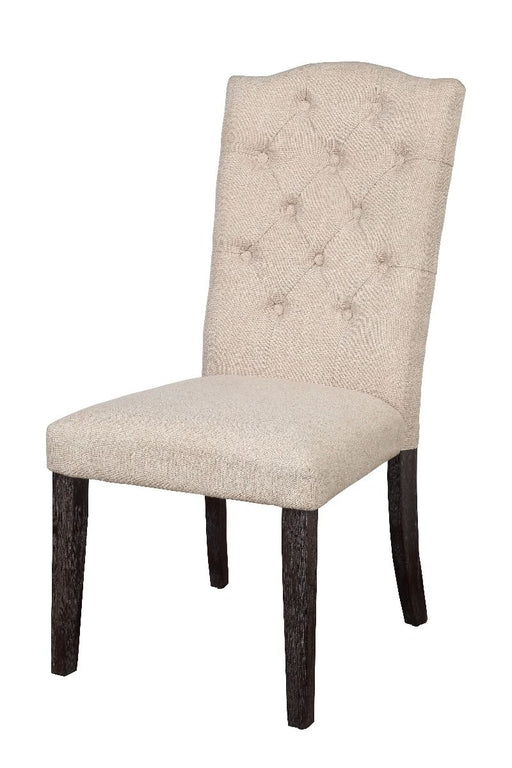 Gerardo - Side Chair (Set of 2) - Beige Linen & Weathered Espresso Bedding & Furniture DiscountersFurniture Store in Orlando, FL