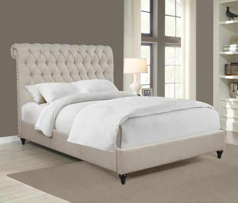 Devon - Button Tufted Upholstered Bed Bedding & Furniture Discounters