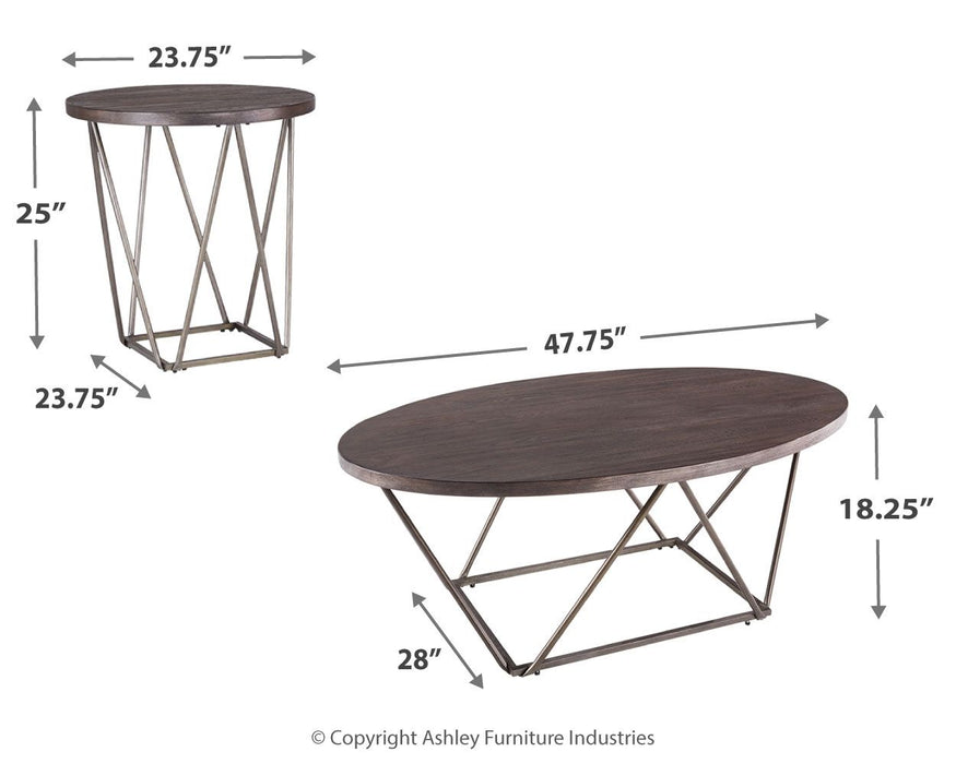 Neimhurst - Marrom Escuro - Conjunto de Mesa Ocasional (Conjunto de 3)