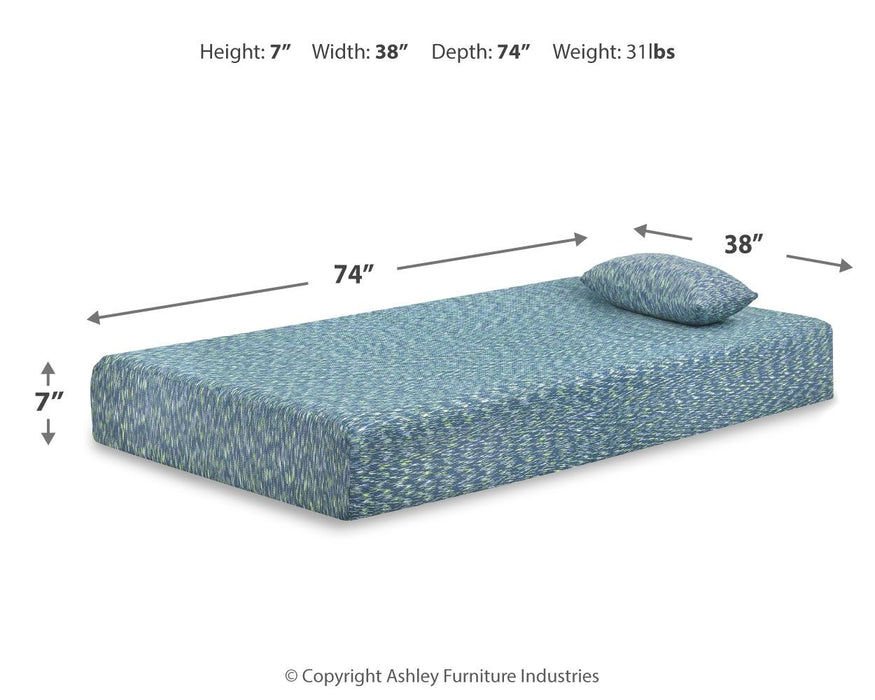 Ikidz - Blue - Twin Mattress & Pillow Set Of 2