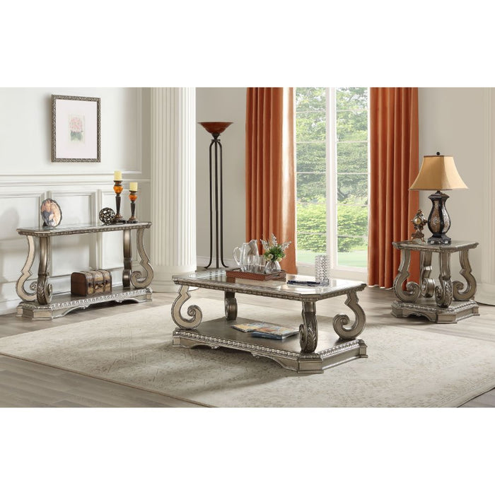 Northville - Coffee Table - Antique Silver & Clear Glass