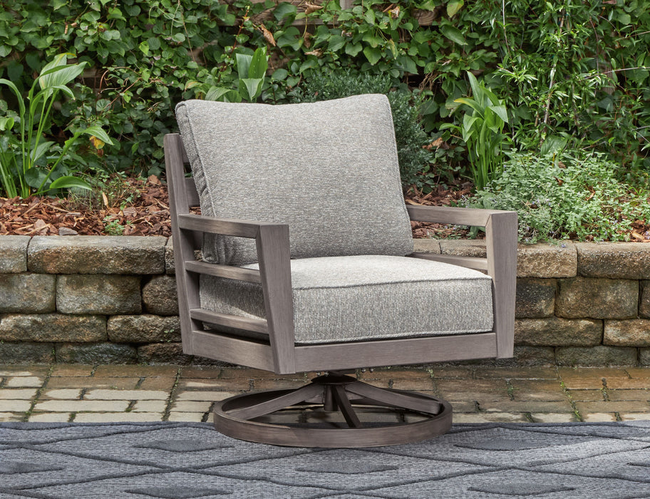 Hillside Barn - Gray / Brown - Swivel Lounge W/ Cushion