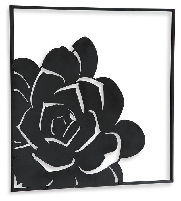 Ellyse - Negro - Decoración de pared - Diseño de flores