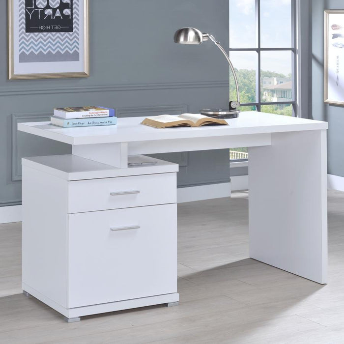 Irving - 2-drawer Office Desk with Cabinet Bedding & Furniture DiscountersFurniture Store in Orlando, FL