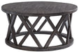 Sharzane - Grayish Brown - Round Cocktail Table Bedding & Furniture Discounters