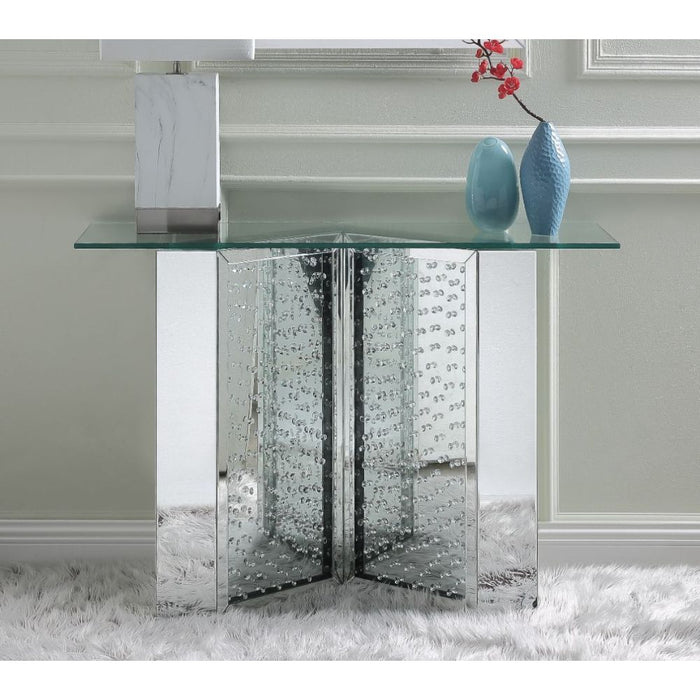 Nysa - Mesa decorativa - Plata perla - Madera - 32"