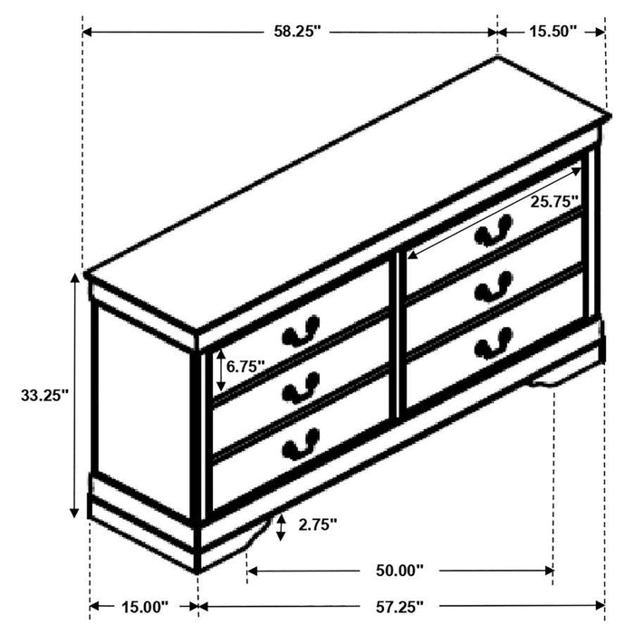 Louis Philippe - Six-drawer Dresser Bedding & Furniture DiscountersFurniture Store in Orlando, FL