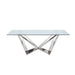 Dekel - Dining Table - Clear Glass & Stainless Steel Bedding & Furniture DiscountersFurniture Store in Orlando, FL