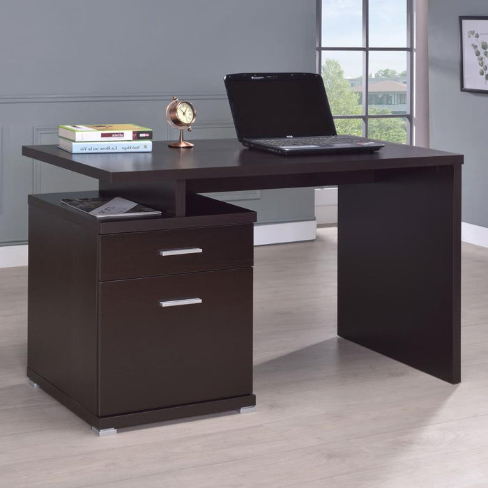 Irving - 2-drawer Office Desk with Cabinet Bedding & Furniture DiscountersFurniture Store in Orlando, FL