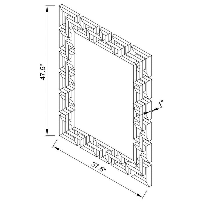 Espelho de parede sem moldura Forman - Interlocking GreEastern King - Prata Pérola