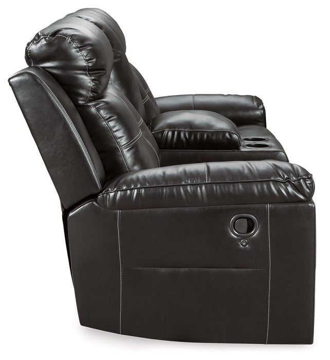 Kempten - Negro - Loveseat Dbl Rec con consola