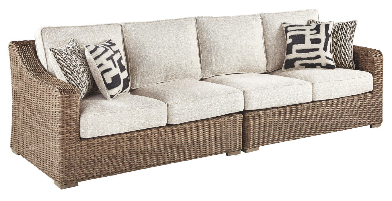 Beachcroft - Beige - Raf/laf Loveseat con cojín (juego de 2)