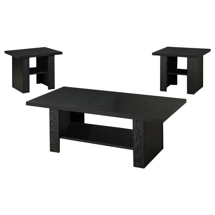 Rodez - conjunto de mesa ocasional de 3 peças com prateleira de armazenamento inferior - cinza