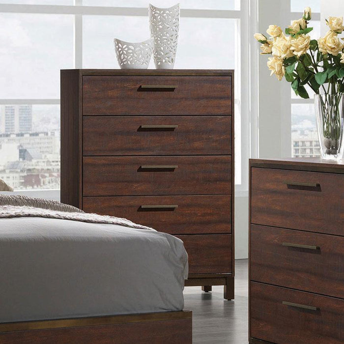 Edmonton - 5-Drawer Bedroom Chest - Rustic Tobacco