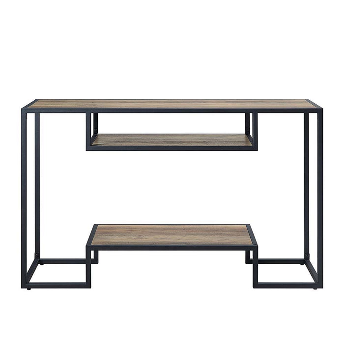 Idella - Console Table - Rustic Oak & Black Finish