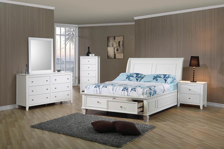 Selena - Sleigh Bed with Footboard Storage Bedding & Furniture DiscountersFurniture Store in Orlando, FL