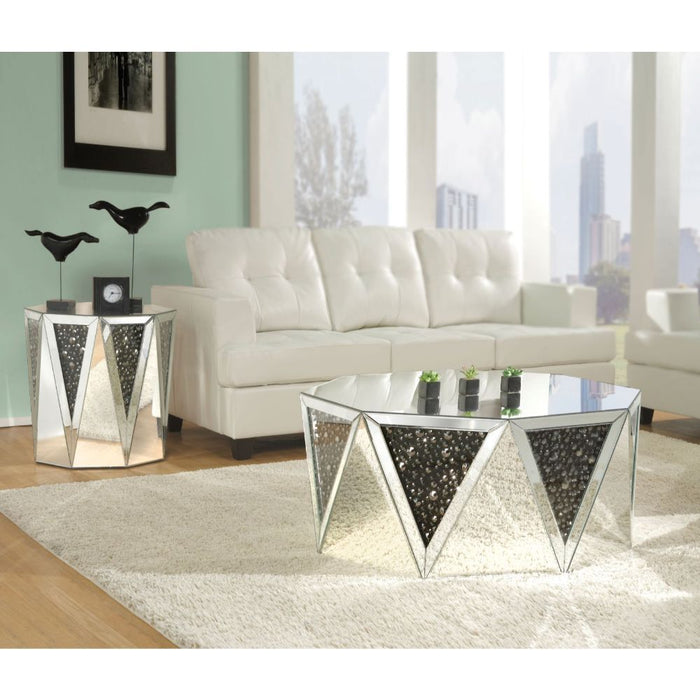 Noor - Coffee Table - Mirrored & Faux Gemstones Bedding & Furniture Discounters