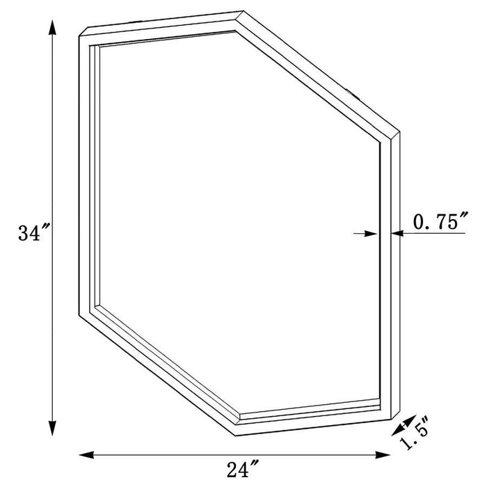 Bledel - Espejo de pared en forma de hexágono - Oro