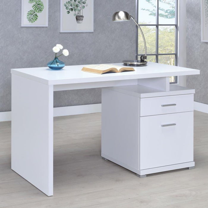 Irving - 2-drawer Office Desk with Cabinet Bedding & Furniture DiscountersFurniture Store in Orlando, FL